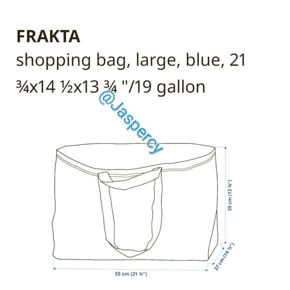 IKEA FRAKTA - Five (5) Large Blue Reusable Shopping Bag Laundry Tote Bag NWT - Picture 5 of 8